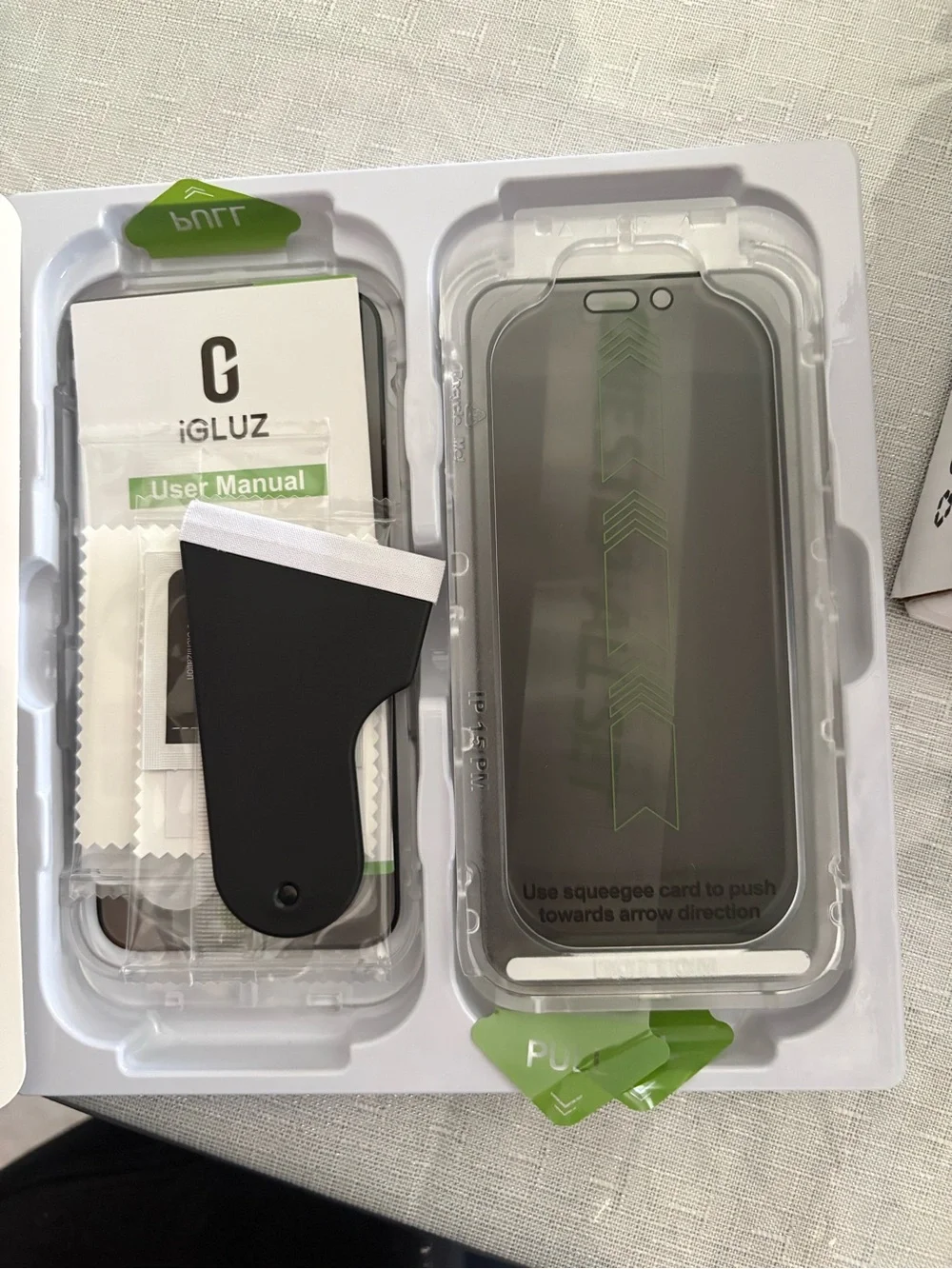 Clear Black Phone Screen Protector and Installation Kit